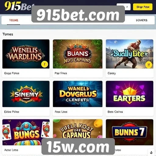 Variedade de jogos disponíveis no 915bet